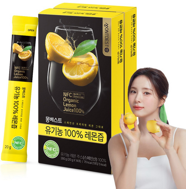 몽베스트 유기농 100% 레몬즙, 280g, 2개