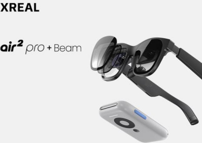 스마트안경 블루투스 XREAL Nreal Air 2 Pro 스마트 AR 안경 게임용 iOS 안드로이드 PC용 휴대용 TV 박스 330 인치 IMAX 스크린 120hz, 3) air2pro beam, 1개