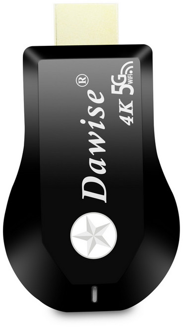 【Dawise四核心4K款】第十代5G雙頻全自動無線影音電視棒, 1個, 黑