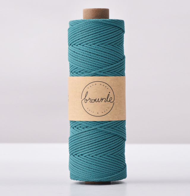 2.5mm 100미터 무광 폴리에스터실 코바늘실 브라우니 코드 /고급 뜨개실 네트백 뜨기/ 매듭끈 매듭공예, 22. Emerald, 1개