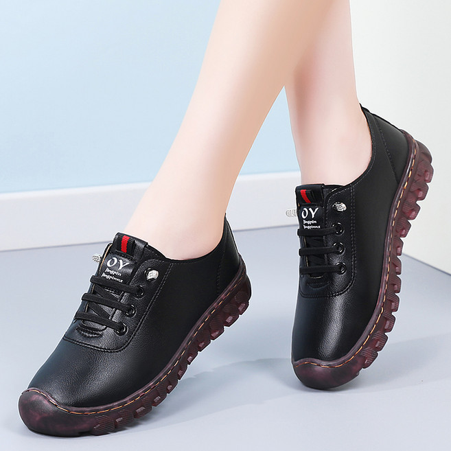 DarjinQD 여성 가죽 구두 키높이 소프트 로퍼 발편한 슬립온 여성 단화 가볍고 발편한 여성 신발2122