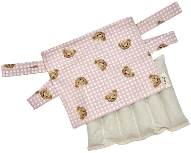 수미인 팥찜질팩+순면커버 선물상사 세트 /어버이날선물/여자친구선물/, 핑크곰돌이