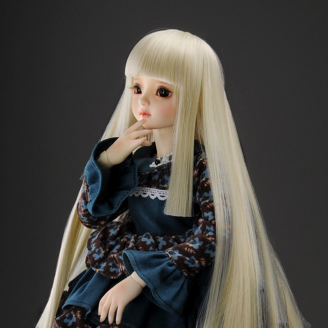 돌모아 구체관절인형 가발 MSD 42cm 뱅 레이어드컷 긴 생머리 라이트블론드 (7-8) Cleopatra Long Wig (L.Blonde), 1개