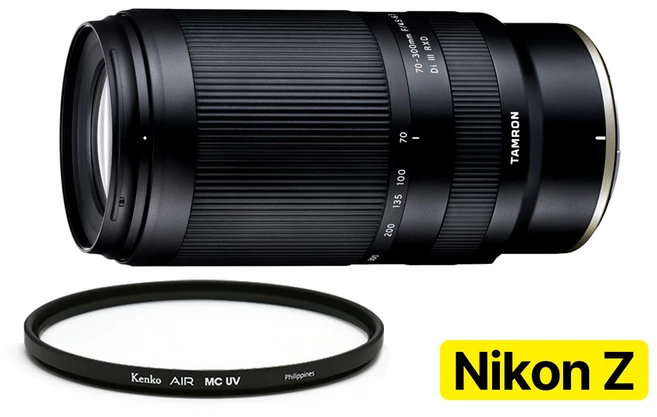 [지금사면 무상보증 3년] 탐론 70-300mm F/4.5-6.3 Di III RXD A047 니콘 Z-마운트 렌즈 + 겐코 AIR MCUV 67mm, 단일품목 - 쿠팡