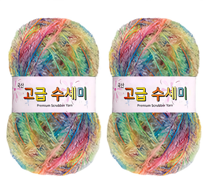 yarna 고급 수세미 나염 뜨개실 80g, 206, 2개