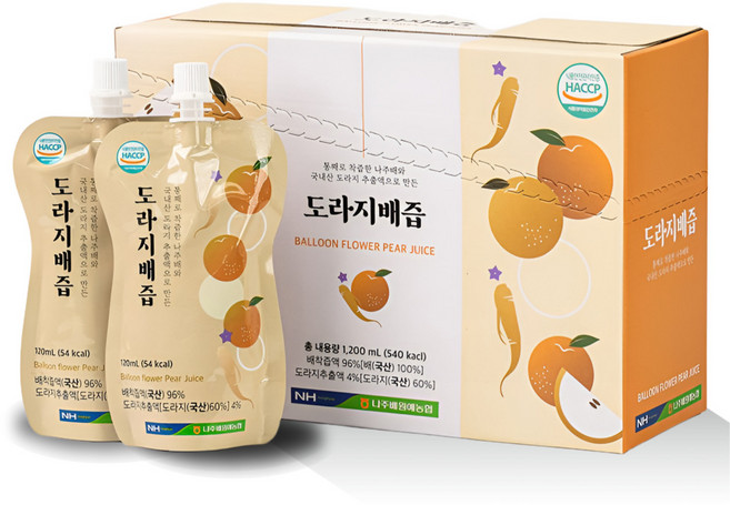 도라지배즙 과채주스 백프로 착즙 선물세트, 30개, 120ml