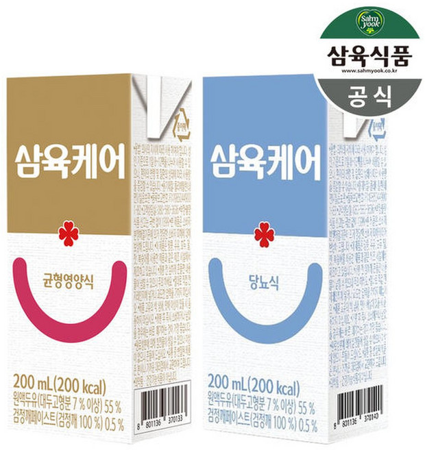 삼육케어 균형영양식 당뇨식 200ml 24팩, 24개