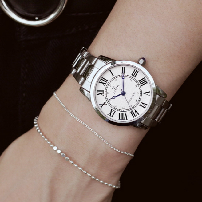 탠디 TANDY 클래식 커플 메탈 손목시계 T-3714 여자 화이트(탠디 쇼핑백 증정)