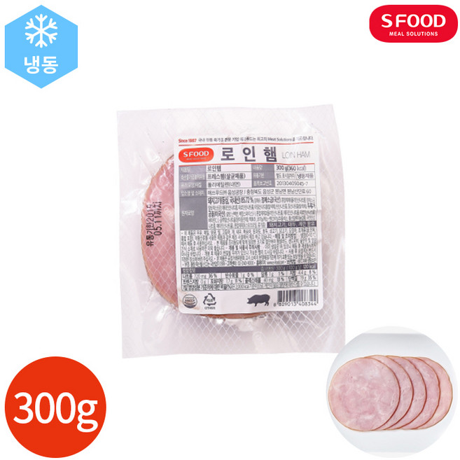 에스푸드 로인 슬라이스 햄, 300g, 1개