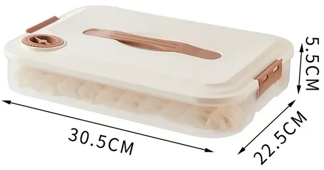 Wonton 냉동고 만두 보관함 밀폐 투명 상자 주방 1 3/4 레이어, 1개, 04 1layer