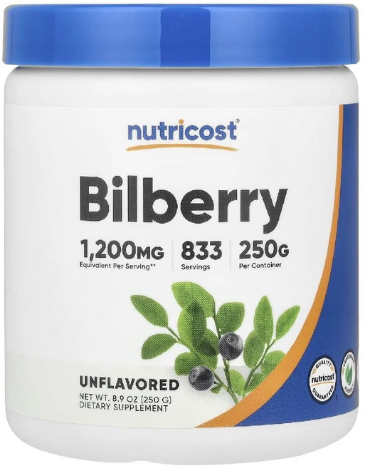 뉴트리코스트 빌베리 무맛 파우더 Bilberry Powder Unflavored 250g, 뉴트리코스트 Nutricost, Bilberry Pow, 1개 - 쿠팡