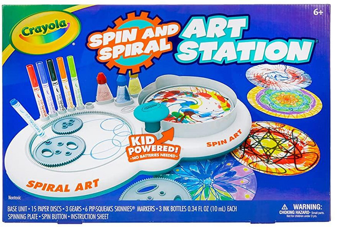 Crayola 스핀 앤 스파이럴 아트 스테이션 어린이 놀이 용품 남여공용 만 6~9세 사용