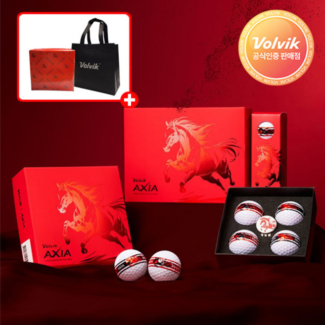 볼빅 붉은말 에디션 신년 적마 골프공 선물세트 (포장+고급쇼핑백), 볼빅 적마 골프공 4구세트, 1개
