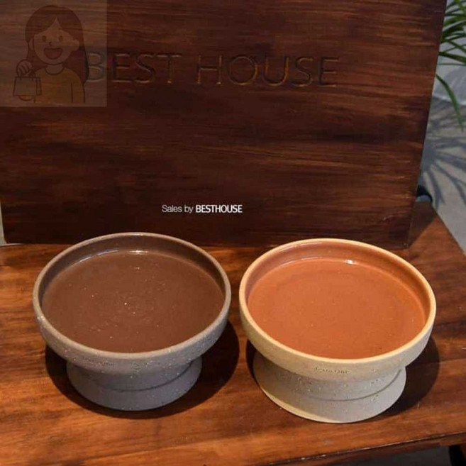 SolSun 수제토분 평수반 20x10 토분받침, 에단그레이