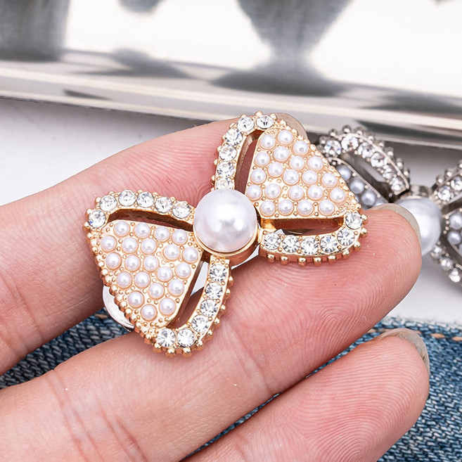 미즈코스 리본 큐빅 허리 줄이기 매직 요술 후크 조절 버클 고리 셀프 수선, 골드, 2개