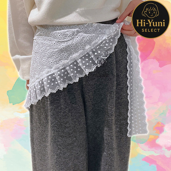 하이유니 [감성한겹] 레이스 시스루 레이어드 랩 스커트