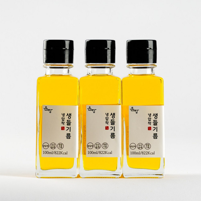 진안고원 국산 냉압착 생들기름, 100ml, 3개