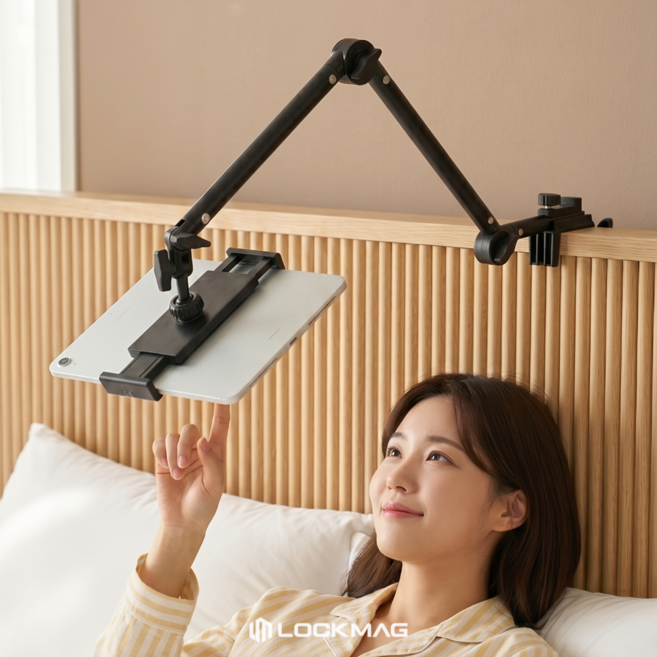 LOCKMAG 침대 핸드폰 거치대 태블릿거치대 맥세이프, 1개, 클립형, AR-ST01