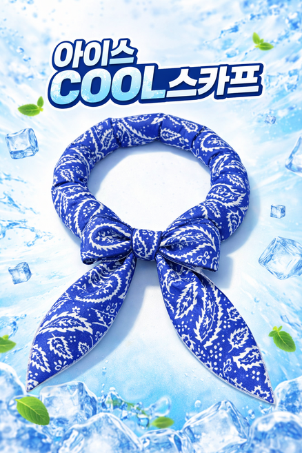 JY몰 온몸이 시원한 아이스 쿨 스카프 냉감 넥밴드 여름 등산 작업용, 1개, 오션블루