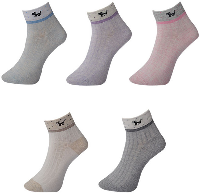 비버리힐스폴로클럽 여성용 망사 양말 5켤레