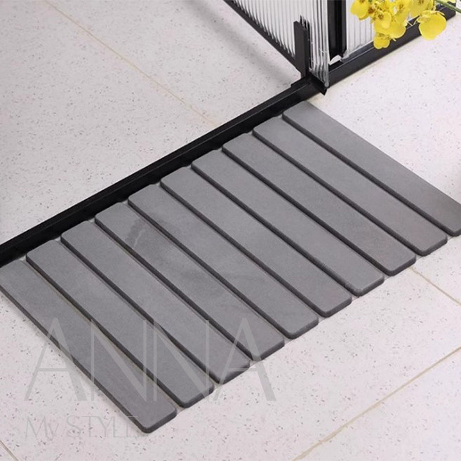 안나네 프리미엄 접이식 규조토 욕실매트 30초건조 라운드모서리 슬림형, 1개, 다크그레이