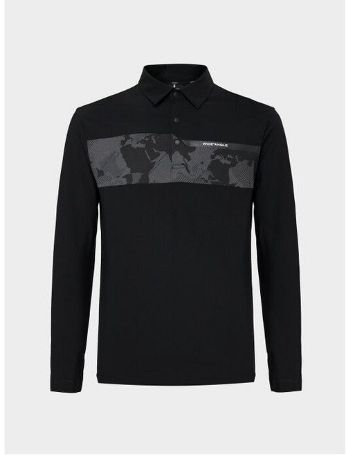 와이드앵글 남성 TO PRO 로고 그래픽 긴팔 폴로 티셔츠