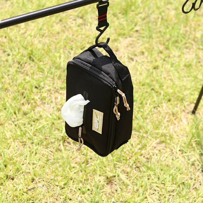 지플랫로드 캠핑 물티슈 케이스 물티슈가방 파우치 커버, 블랙