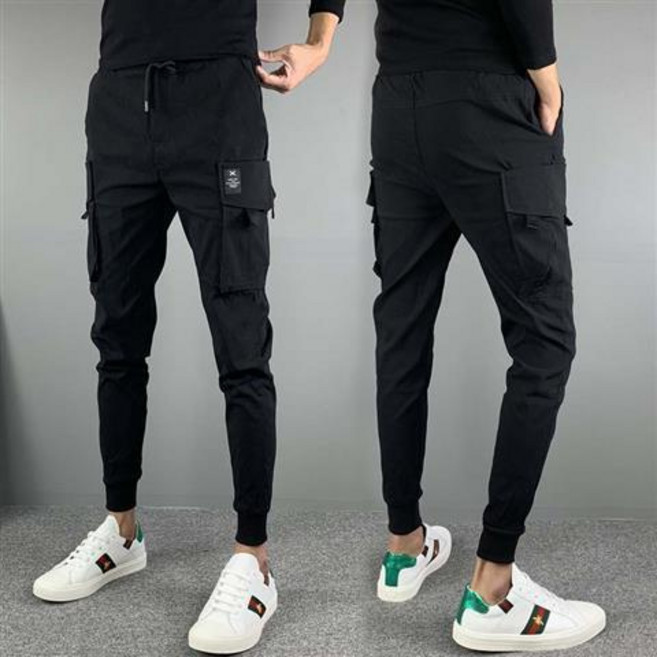 DFMEI 봄가을 남성 캐주얼 바지 조거 카고 팬츠