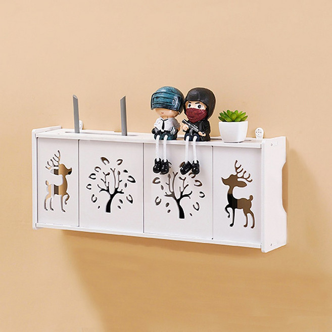 로지 셋탑박스 멀티탭 와이파이공유기 다용도 정리 보관함 셋탑박스 정리함, 1개