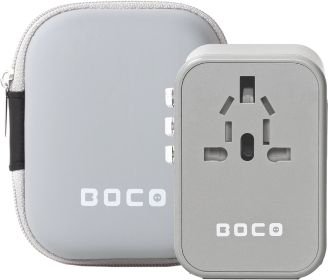 보코 5포트 C타입 초고속충전 PD35W 해외 여행용 멀티어댑터, 그레이, 1개