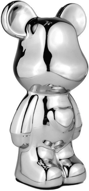 라푸유 세라믹 베어브릭 인테리어 장식품 곰돌이 피규어, 실버