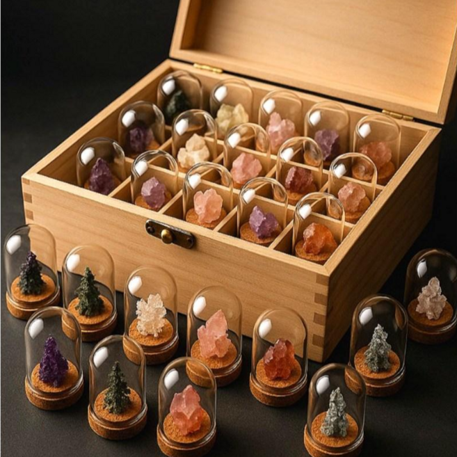 미츠키 원석 보석 광석 광물 인테리어 천연 화석 선물용 교육용 수석, 25종세트