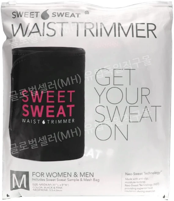 스포츠리서치 스위트 스웨트 웨이스트 트리머 미디엄 블랙 핑크 벨트 1개 홈트레이닝 허리보호, Black   Pink - 쿠팡