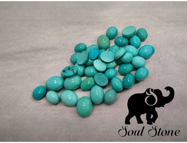 Soul Stone 綠松石蛋面 藍綠色橢圓形多尺寸寶石