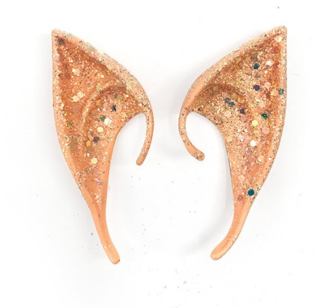 분장 용품 요정 귀 엘프귀 귀분장 할로윈 코스프레 소품, 1개, 글리터