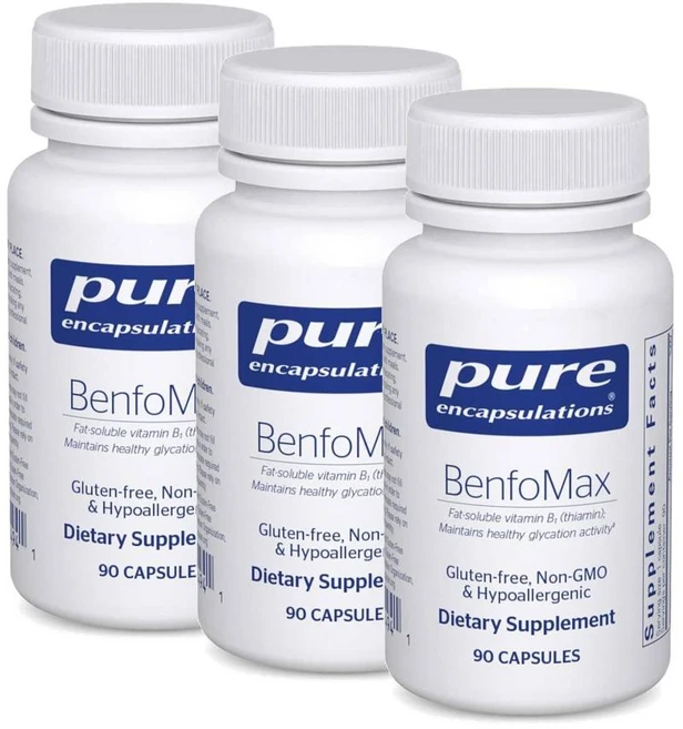 퓨어인캡슐레이션 벤포맥스 벤포티아민 200mg 비타민B1 테아민 보충 캡슐 Pure Encapsulations BenfoMax, 3개, 90정 - 쿠팡