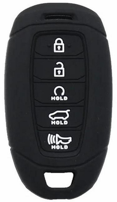 실리콘 키 케이스 코나 팰리세이드 엘란트라 단추 적합 스마트 고무 커버 자동차, 1개, 26. 5B Black