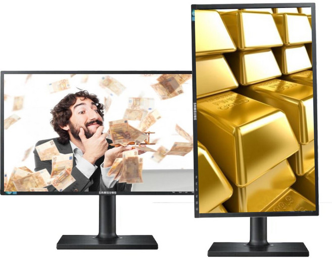 삼성전자 피벗 22인치 중고 모니터 S22C45K S22E45K HDMI LED 선택형 사무용 업무용 CCTV, 54cm