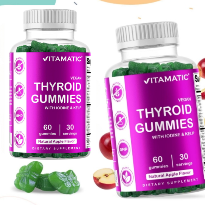 (1+1) 다시마가 함유된 갑상선 효능 아이오딘 비타민 영양제 60구미 2병, 60정