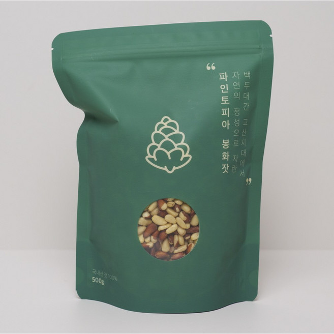 [파인토피아]무농약 국산 25년 햇잣 경북봉화 산지직송 1등급 잣 1봉 500g, 햇황잣, 1개