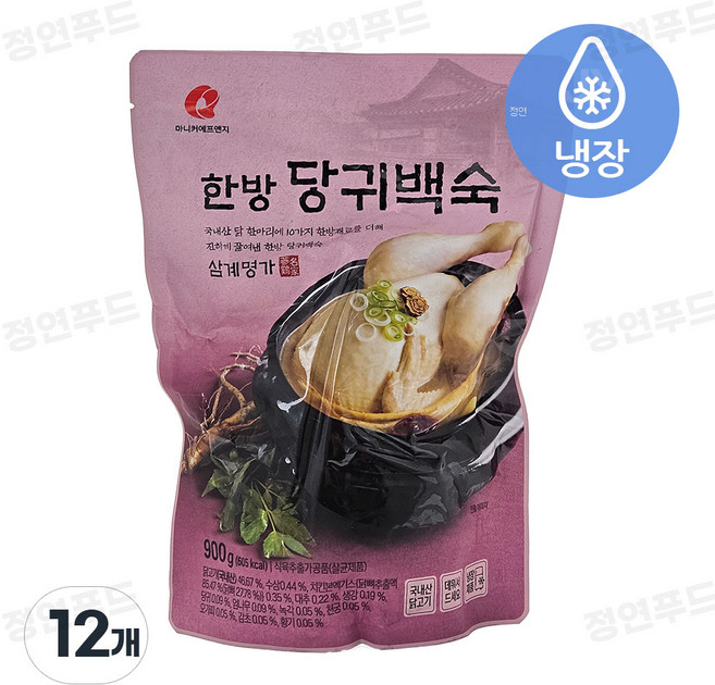 [정연푸드] 마니커에프앤지 한방 당귀백숙 (냉장), 12개, 900g