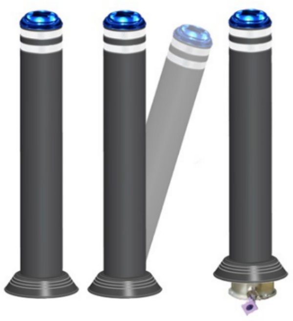 그린존 쏠라LED 볼라드 태양광 볼라드 안전 쏠라가드, 황색, 1개