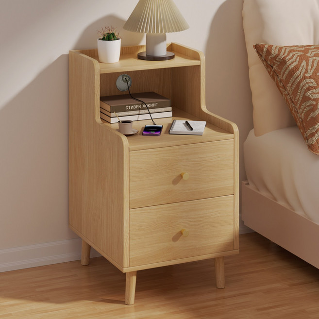 뷔이위이 협탁 침대 거실 쇼파 옆 사이드 테이블, 1개, 연목색-30CM