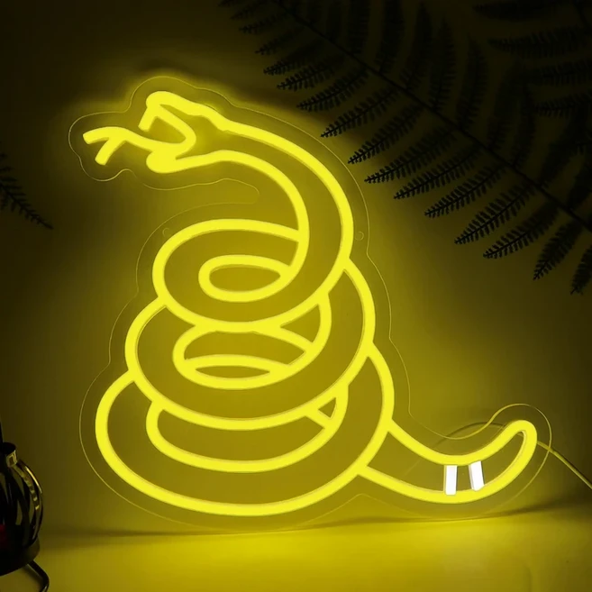 디밍이 가능한 스위치가 있는 벽 장식 표지판용 뱀 네온 사인 LED 침실 맥주 바 호텔 파티 클럽 사무실, 04 A1 34.5x32CM