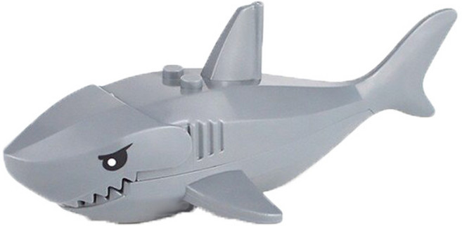 상어 BIG & MINI 4종 세트 호환블럭 브릭미니피규어 취미/수집/장식/컬렉션용 커스텀 블록피겨, 01. 상어(그레이/대형), 1개