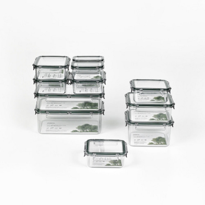 코멕스 에코센스 클리어 밀페용기 젖병소재반찬통 시리즈, 에코클리어보관용기, 직사각형, 직1호(325ml)