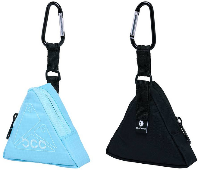 블랙야크 볼더미니파우치 자수 포인트 카라비너 소형 동전 소지품 가방 2BYABX4928, BLACK