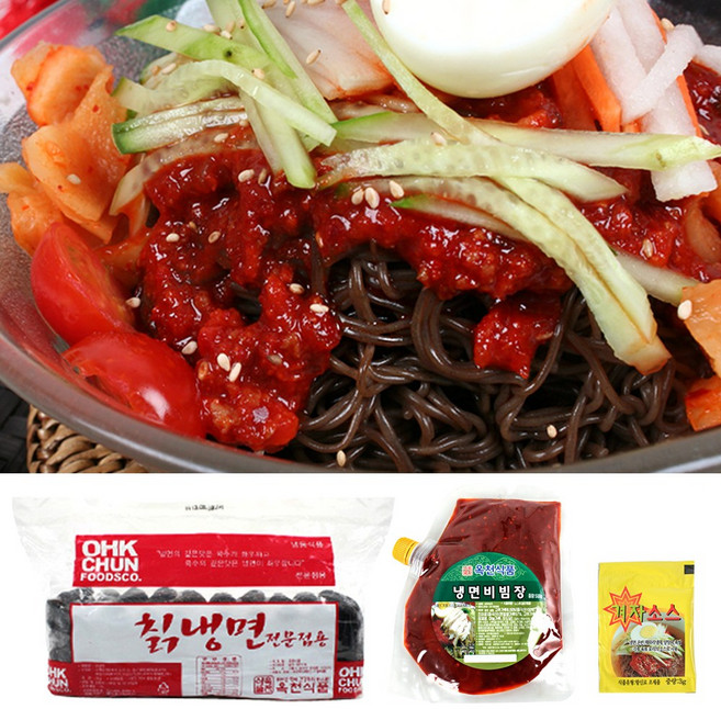 옥천냉면 칡냉면 10인분(2kg)+비빔장 500g+겨자소스 10개, 2kg, 1개