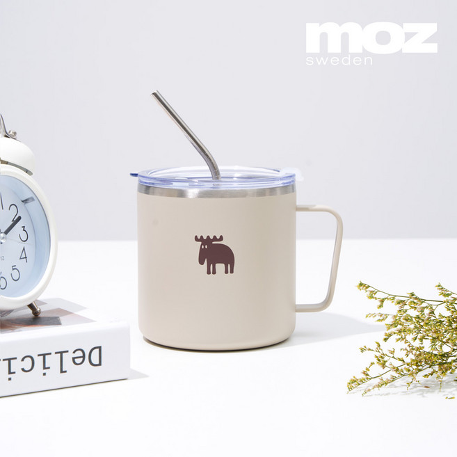 MOZ 스웨덴 316 스텐 진공 머그컵 스텐머그컵 보온머그컵 보온컵, 오트밀베이지, 490ml, 1개