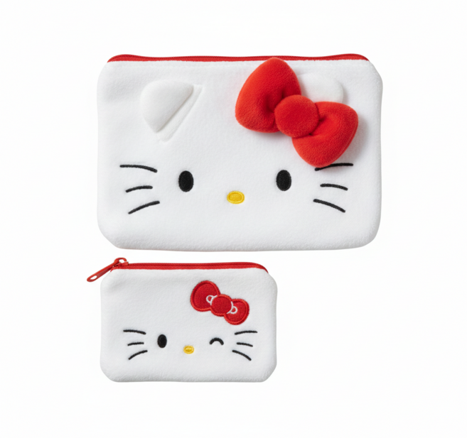 일루오슈 키티 파우치 2종 세트 미니 동전지갑 여행용